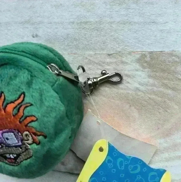 Vintage 1999 Viacom Rugrats Chuckie Finster Plush Keychain Coin Purse Wallet - Picture 2 of 3